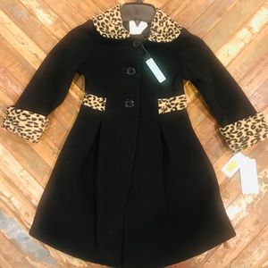 NWT Copper Key Black and Leopard Coat